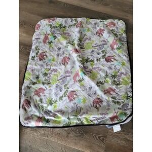 Lulujo Baby Hooded Towel Bamboo Cotton Muslin Sloth Jungle White Pink Green #7